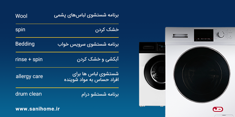 تنظیمات ماشین لباس شویی برای انواع لباس