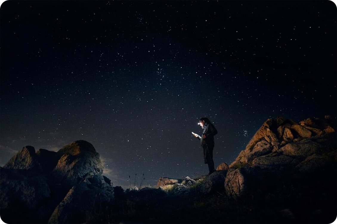 mountain in  night